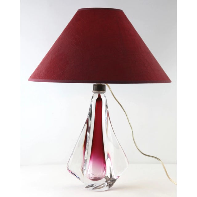 Clear Sommerso Crystal Casing Table Lamp from Val Saint Lambert For Sale - Image 4 of 10