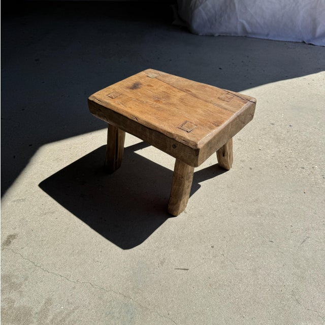 Small Wabi-Sabi Style Oval Teak Occasional Stool, 1980s For Sale - Image 11 of 12