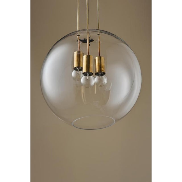 Swedish Glass and Brass Pendant Light by Axel Annell, 1960s For Sale - Image 4 of 8