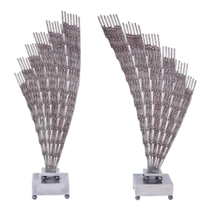 Pair of Metal Sea Fan Sculptures