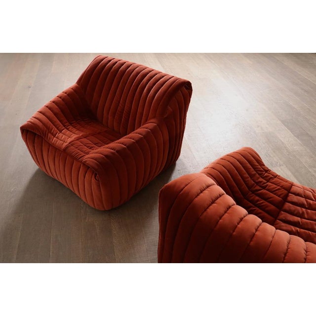 Sandra Lounge Chairs in Velvet by Annie Hieronimus for Cinna, France, 1970s, Set of 2 For Sale - Image 11 of 15