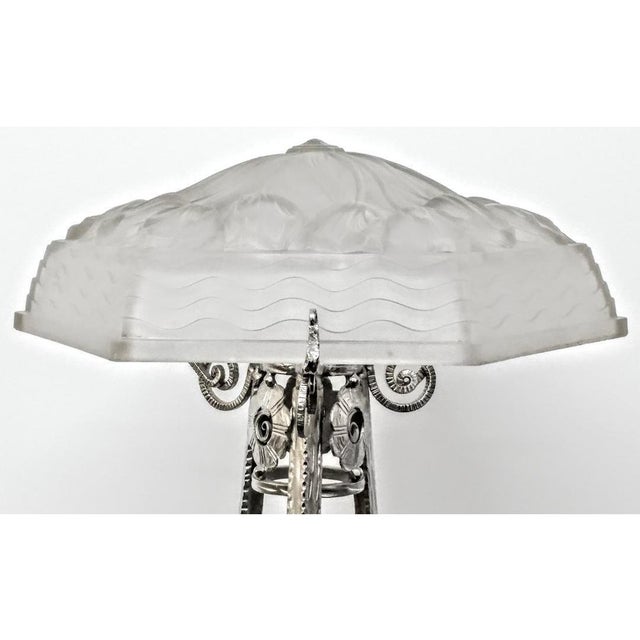 Metal French Art Deco Wrought Ion Table Lamp For Sale - Image 7 of 10