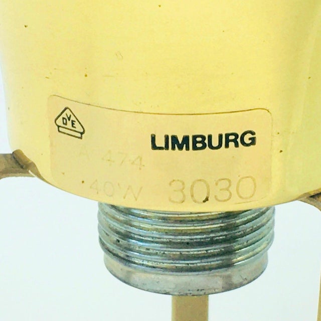 Mid-Century Modern Flower-Shaped Glass & Brass Flush Mount/Ceiling Light From Limburg, Germany, 1970s For Sale - Image 10 of 10