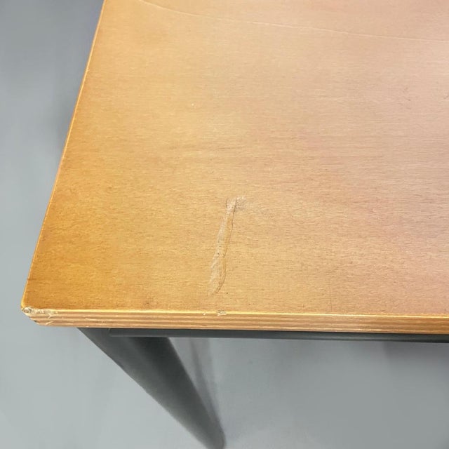 Italian Modern Dining Table or Desk in Wood and Black Metal, 1980s For Sale - Image 13 of 18