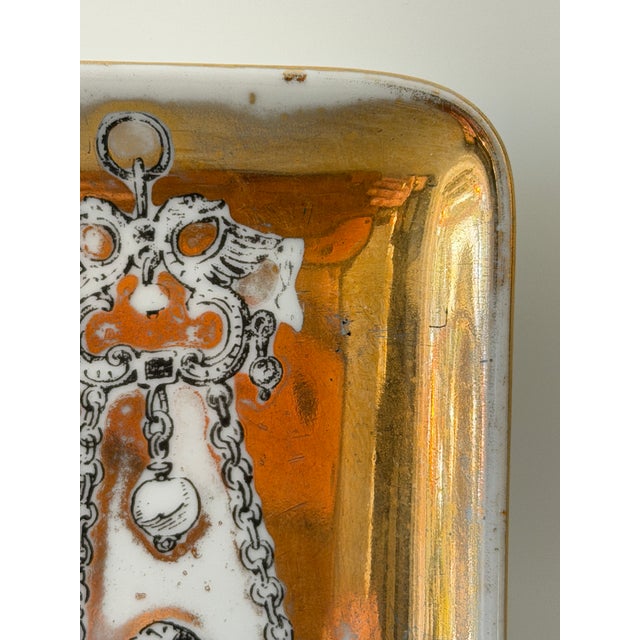 Gold Vintage Pair of Piero Fornasetti Trinket Trays, Made in Milan For Sale - Image 8 of 13