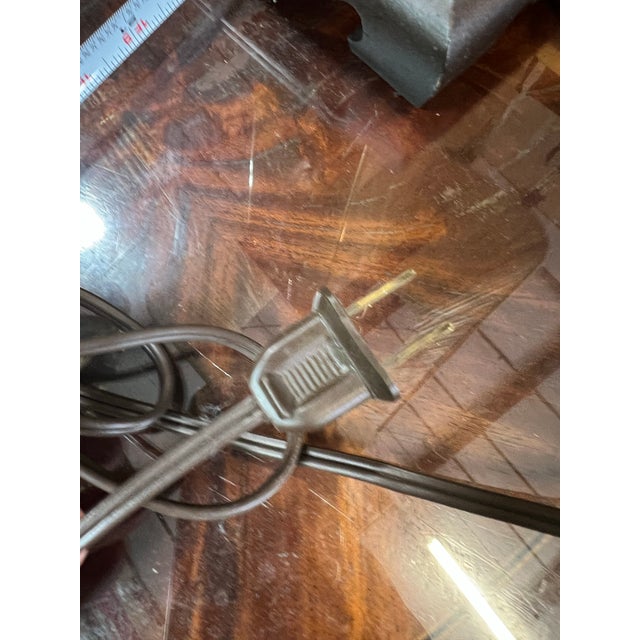 Vintage Brass Box Lamp With Greek Key and Floral Accents For Sale - Image 10 of 12