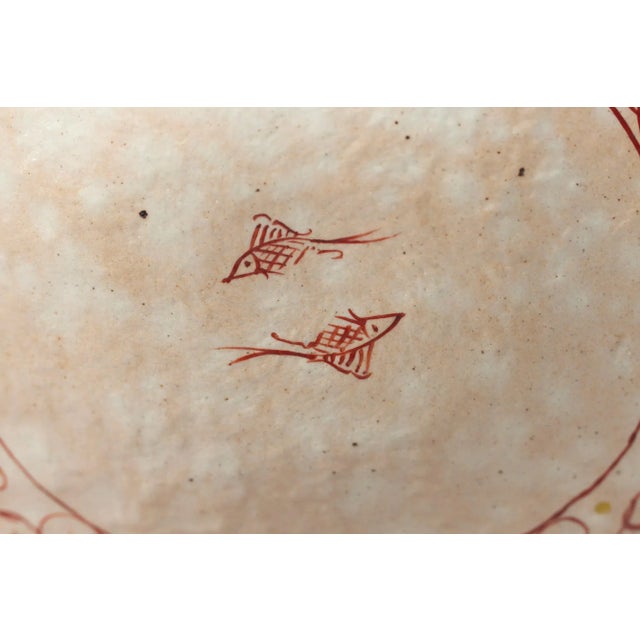 Ceramic Glazed Square Plate With Hand Painted Designs For Sale - Image 9 of 12