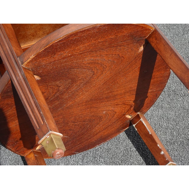 Vintage Woodbridge Furniture Co. Brown Round Side Table W Drawer Chairish