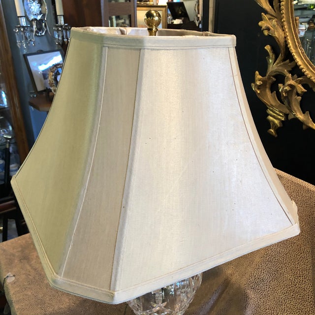 Vintage Waterford Clear Cut Glass Lismore Ginger Jar Table Lamp With