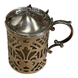 Antique Sterling Silver Mustard Pot For Sale