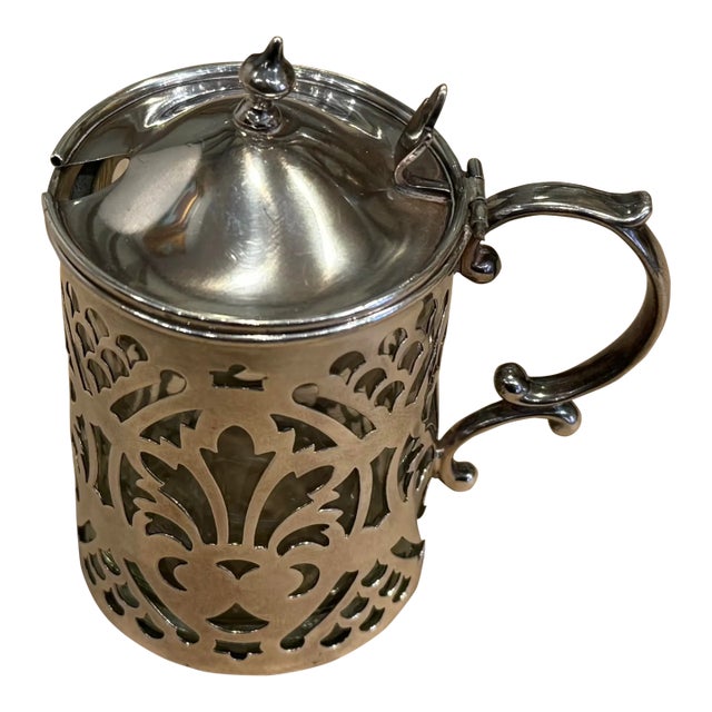 Antique Sterling Silver Mustard Pot For Sale