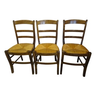 Varnished Wooden Chairs from Baumann, 1980s, Set of 3 For Sale