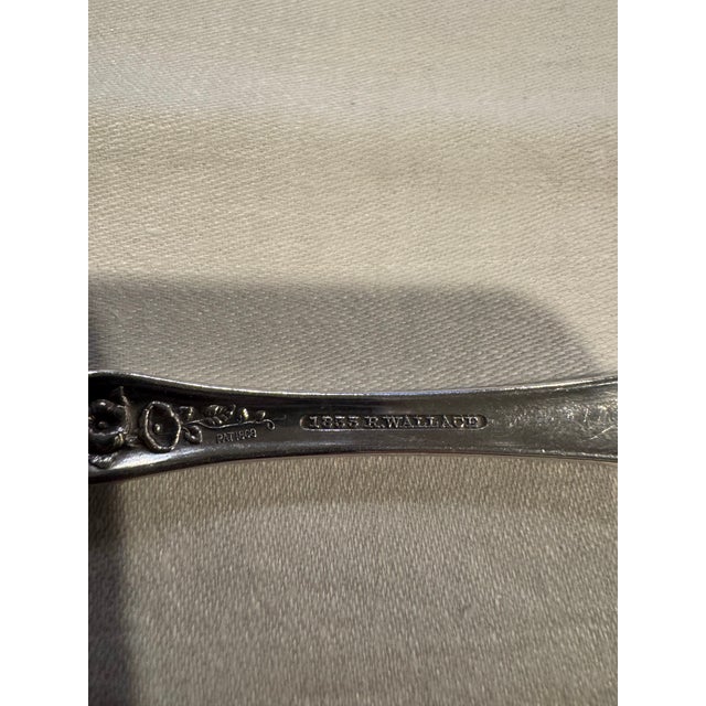 American Antique Whiting “Lily” Sterling Silver Tablespoon. Monogram “Emma” on Back Handle, “Tempie” on Front Handle. Circa 1808. For Sale - Image 3 of 7