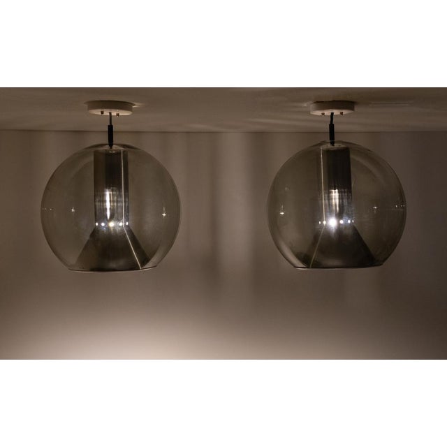Dutch Globe Pendants by Franck Ligtelijn for Raak Amsterdam, 1960s, Set of 2 For Sale - Image 10 of 12