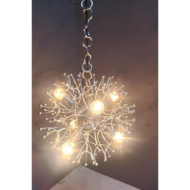 Silver Vintage Sputnik Chandelier from Sciolari, 1960s For Sale - Image 8 of 12