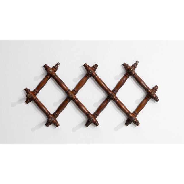 Early 20th Century French Faux Bamboo Wooden Coat Hanger Rack For Sale - Image 10 of 12