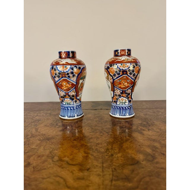 Antique Japanese Imari Baluster Vases, 1900, Set of 2 For Sale - Image 3 of 7