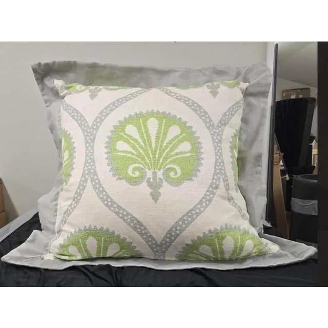Swedish Romari Green Pillow Cover will add a touch of elegance and whimsy to your space. The vibrant green mixed with the...