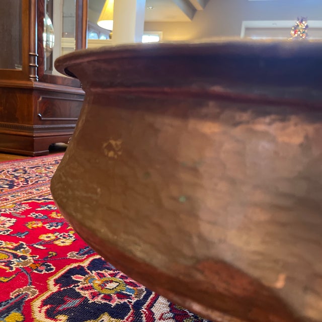 Antique Hand Wrought Copper Jardinier Planter Vessel for Indoor/Outdoor Use For Sale - Image 9 of 10