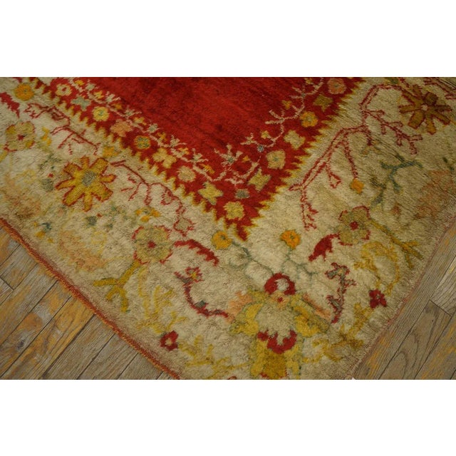 Outstanding Red Color With Medallion and Floral Design Antique Turkish Angora Oushak Rug For Sale - Image 12 of 12