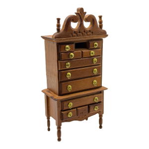 Vintage Shackman 1:12 Miniature Wooden Highboy Chest, Korea