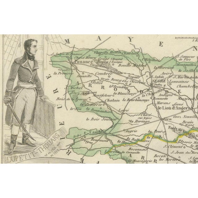 Antique Map of Maine-et-Loire by Vuillemin, 1850s For Sale - Image 6 of 10
