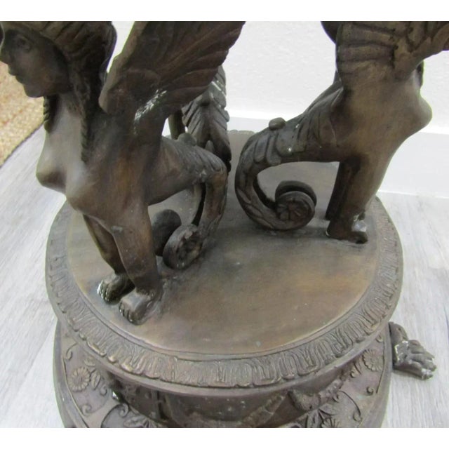 Late 18th Century French Empire Style Bronze Jardiniere With Female Griffons and Cherubs For Sale - Image 10 of 12