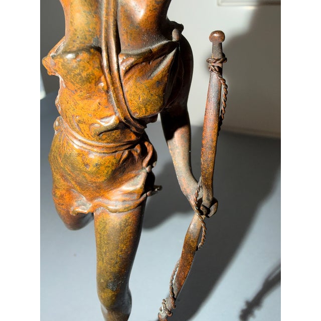 Antique Diana the Huntress Miniature Bronze Sculpture After Rancoult For Sale In Savannah - Image 6 of 12
