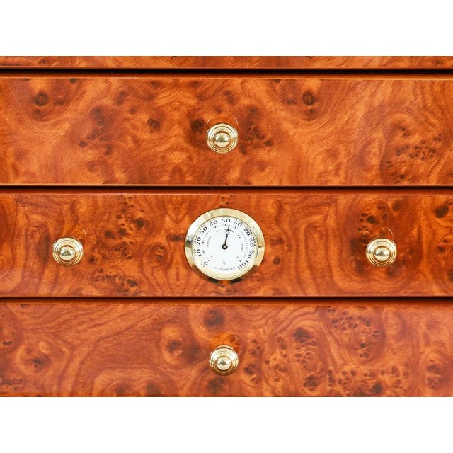 Burr Elm Four Drawer Cigar Humidor Cabinet, 1900s For Sale - Image 13 of 18