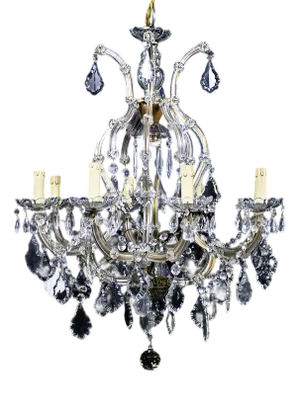 Maria Teresa Chandelier with 8 Lights in Bohemian Crystal, 1950s