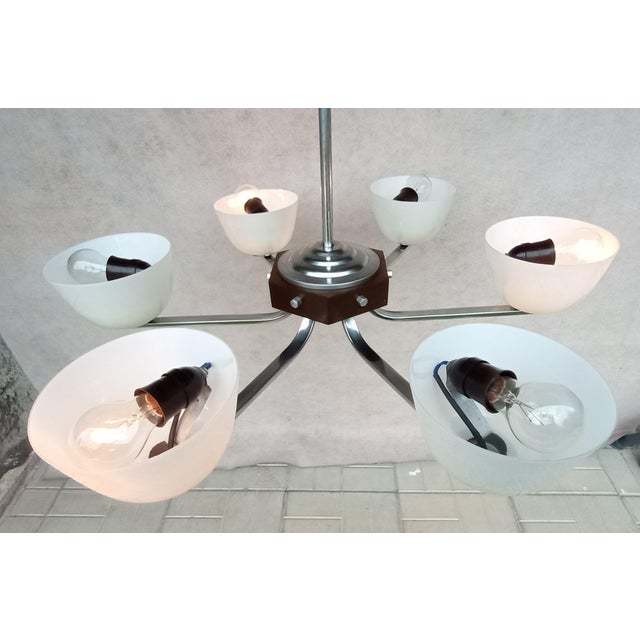 Art Deco Chandelier, 1940s For Sale - Image 11 of 18