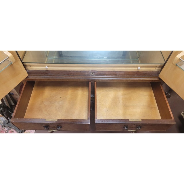 Wood Antique Georgian English Burlwood Bar For Sale - Image 7 of 17
