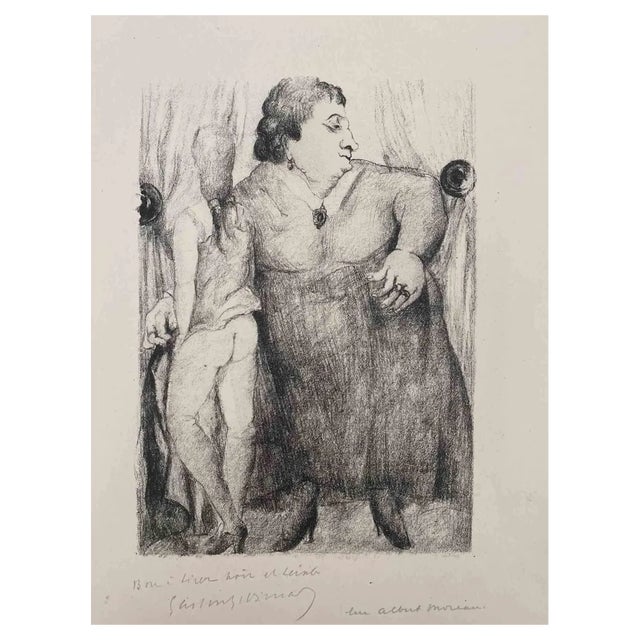 Luc-Albert Moreau, Two Women, Original Lithograph, Early 20th Century For Sale