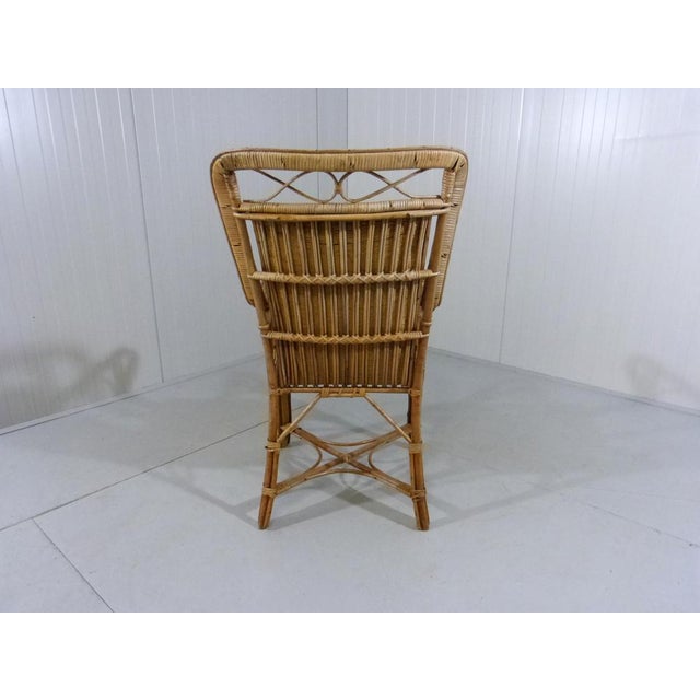 Rattan & Fabric Armchair, 1930s For Sale - Image 4 of 18