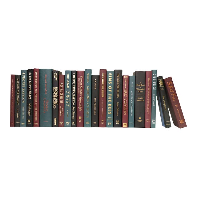 Decorative Books - Winter Berry Books - Burgundy Books By The Foot For Sale
