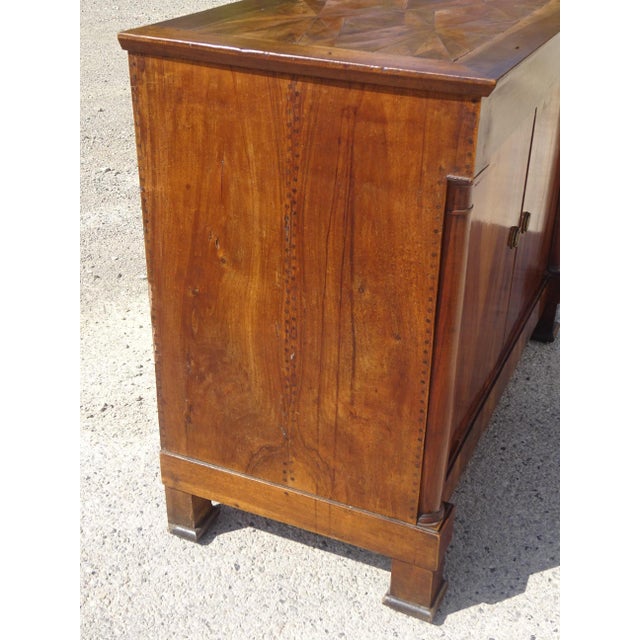 Antique Sideboard with Diamond-Shaped Wood Marquetry Top For Sale - Image 14 of 18