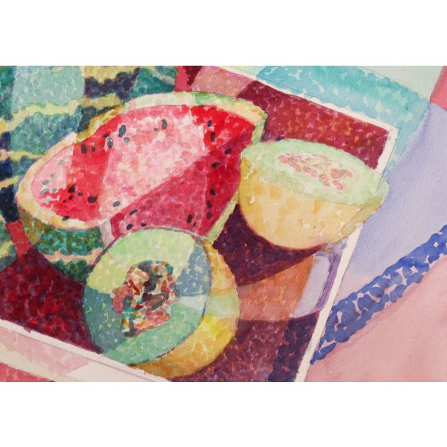 Contemporary Charlotte Huntley, Still Life with Watermelons and Cantaloupes, Circa 1980 For Sale - Image 3 of 8