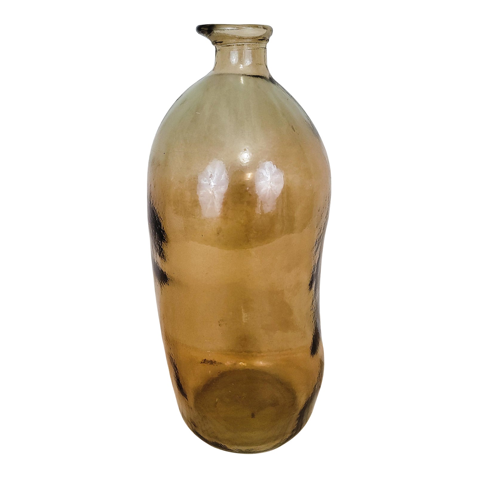 1990s Large Recycled Glass Floor Vase | Chairish