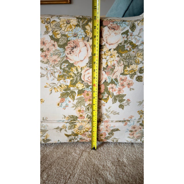 Vintage Floral Upholstered Club Chair With Skirted Base, C. 1970s–1980s For Sale In Chicago - Image 6 of 9