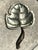 Vintage Hammered Metal Leaf Tray With Horn Handle For Sale - Image 9 of 12