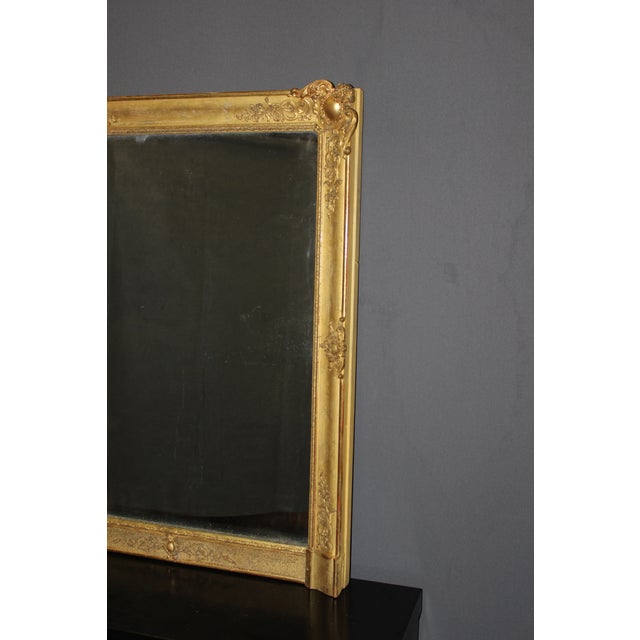 Sculpture Materials Antique Mirror in Gilded Stucco, 1800s For Sale - Image 7 of 14
