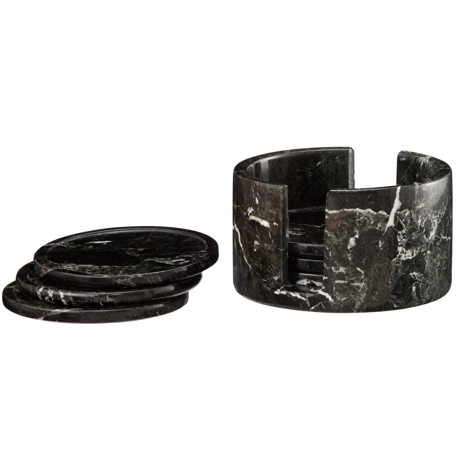 Black Marble Coaster Set Set of 6 Chairish