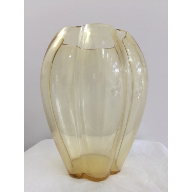 An American Art Deco vase designed in 1929 by George Sakier (1897-1989) for Fostoria Glass Company.