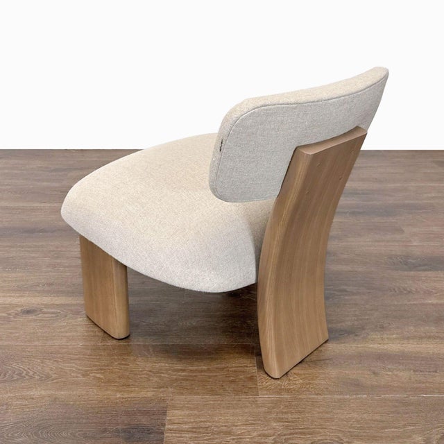 Contemporary Maiden Home Kenmare Modern Lounge Chair With Light Wood Frame and Cream Upholstery For Sale - Image 3 of 4
