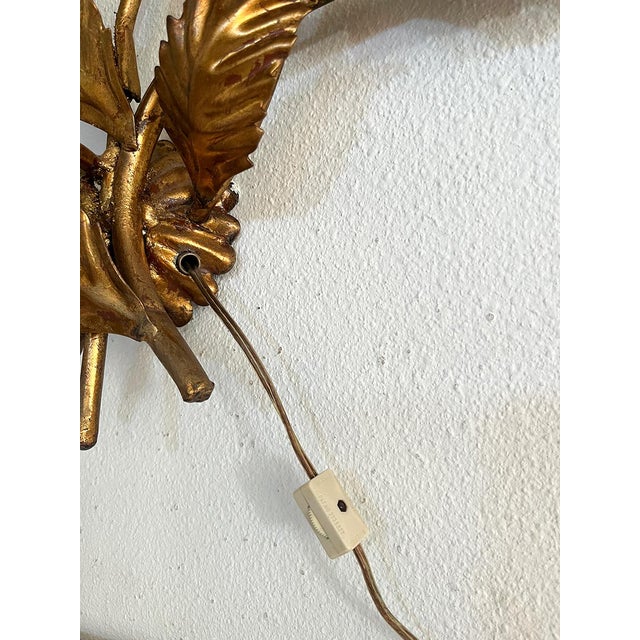 1960s 1960s Gilt Metal Wall Sculpture of Floral Branches For Sale - Image 5 of 6