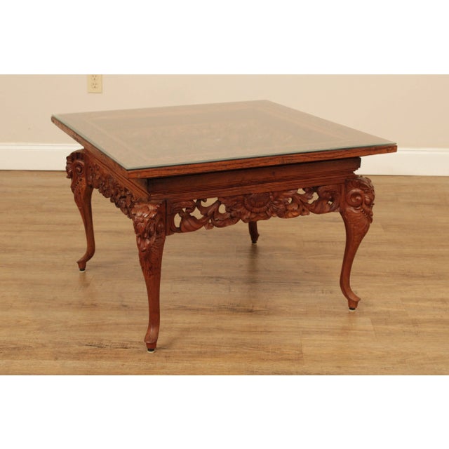 Mid 20th Century Vintage High Chinese Lotus Flower Coffee Table For Sale - Image 5 of 13