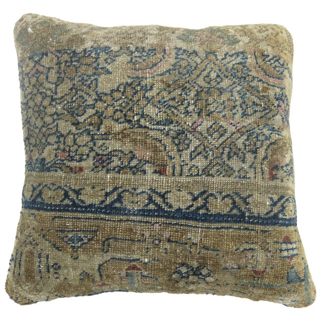 Pillow made from a gorgeous Persian rug with a herati design. 17'' x 17''