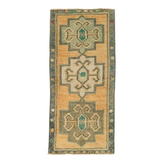 Turkish Mini Rug Oriental Hand Knotted Vintage Rug 1'5" x 3'2" #21297 For Sale