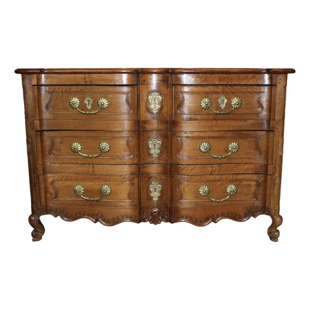 Louis XV Style Commode in Walnut and Cherry Wood, 1700s For Sale