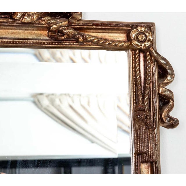 Pair of Beveled Gilt Tassel Mirrors For Sale - Image 4 of 12